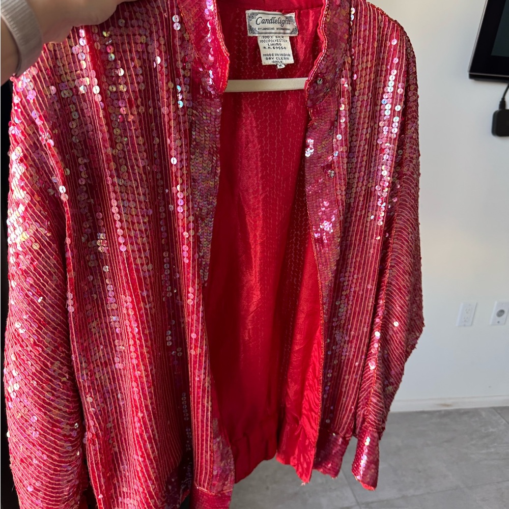 Stunning Red Sequin Jacket - image 3